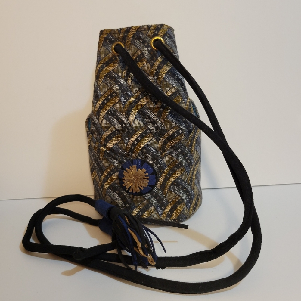 Great Aunt Fannie's Attic Mini Carpet Bag Fabric Bucket Bag